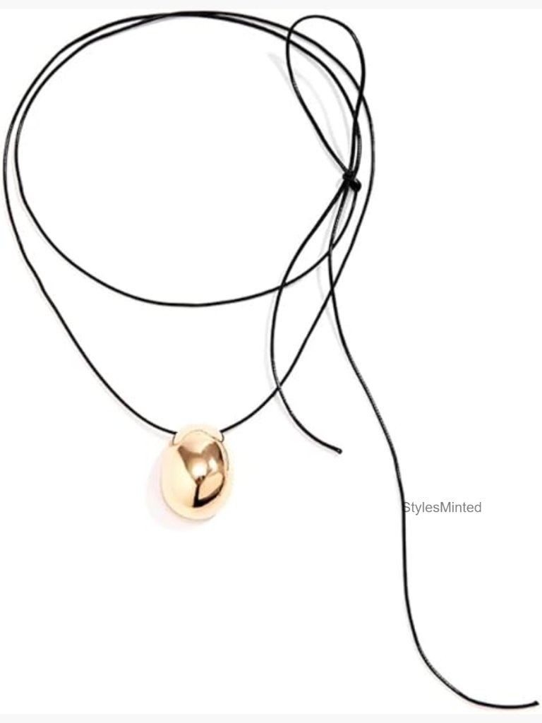 Oval Pendant Necklace Minimalist Dainty Chunky Bold Stainless Steel